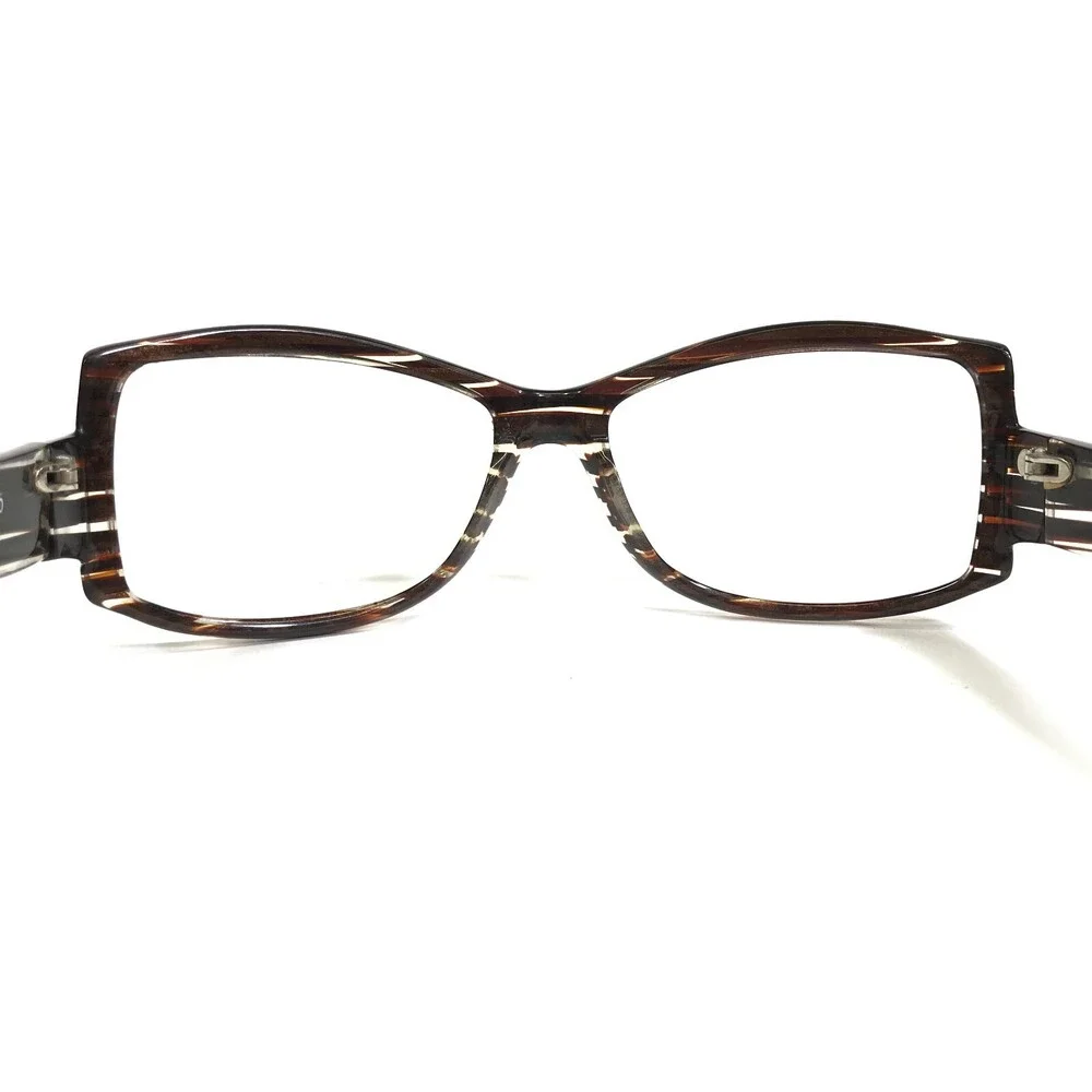 Beausoleil Eyeglasses Frames 213 226 Brown Clear Striped Horn Cat Eye 58-17-130